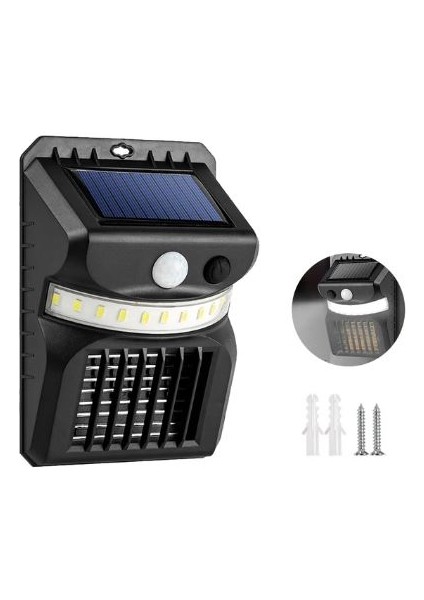 2 In 1 Uv Güneş Enerjili 11 Ledli 3 Mod Veranda-Bahçe-Çardak Solar Aydınlatma- Uv Sinek Öldürücü