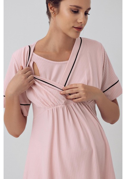 Kısa Kollu Esnek Viskon Hamile Pijama Takımı 16202 fiyatları