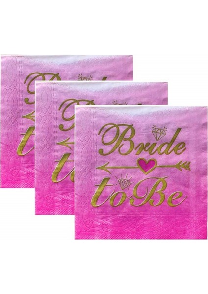 Biride To Be Bekarlığa Veda Partisi Pembe Kağıt Peçete 33X33CM Pk:20