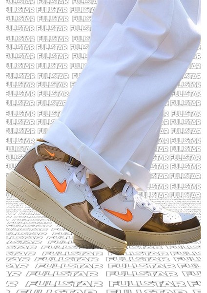 Air Force 1 Mid Qs Leather Hakiki Deri Mücevher Ale Brown Kahverengi Sneaker Ayakkabı