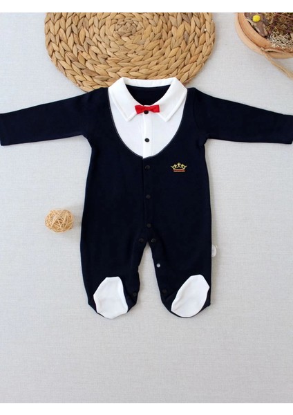Smokin Papyonlu Erkek Bebek Tulumu Lacivert