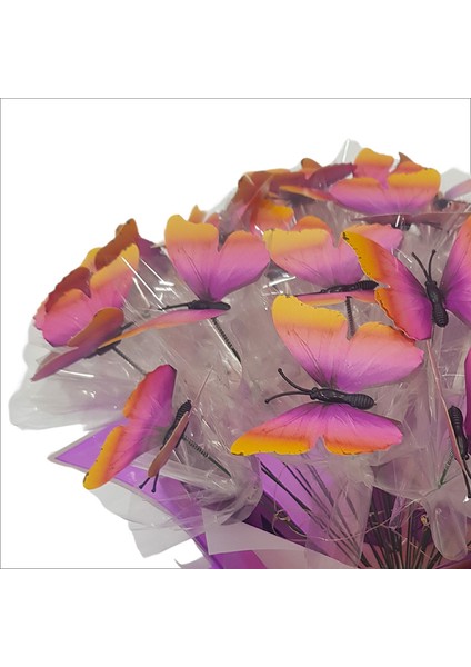 LED Işıklı Kelebek Buketi - 45CM x 30CM fırsatları