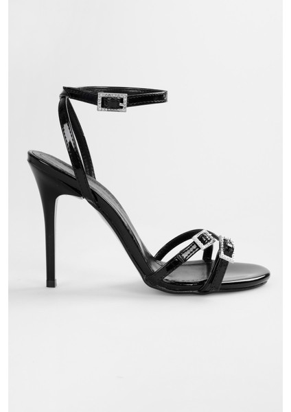 Kadın Slayn Siyah Rugan Kemer Tokalı Topuklu Ayakkabı fiyatları