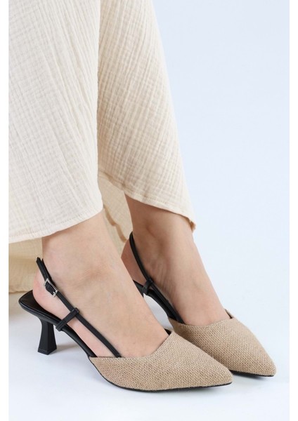 Kadın Straw Siyah Hasır Topuklu Stiletto fırsatları