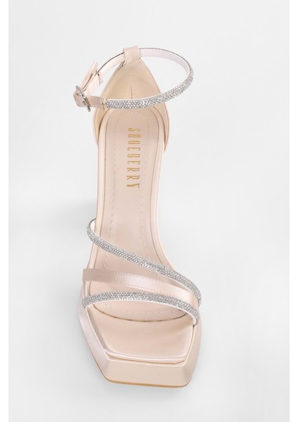 Kadın Beau Ten Saten Taşlı Platform Topuklu Ayakkabı fiyatları