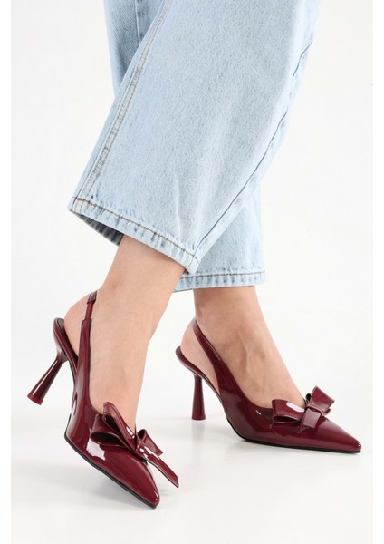 Kadın Fiorella Bordo Rugan Fiyonk Detay Stiletto modelleri