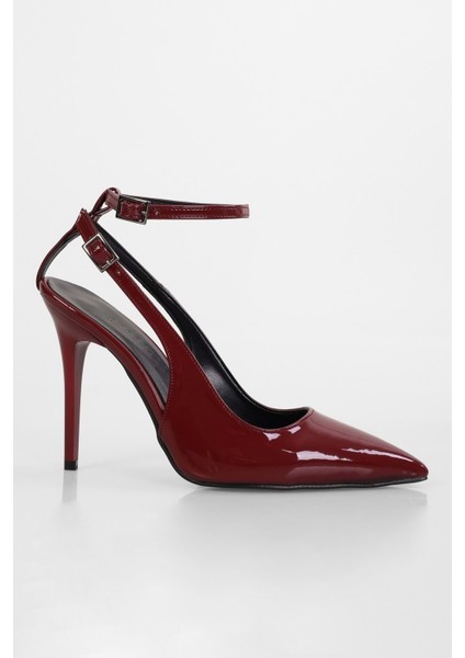 Kadın Mila Bordo Rugan Kemerli Bilekten Bağlı Stiletto fırsatları
