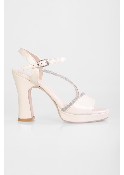 Kadın Alaia Sedef Cilt Taşlı Platform Topuklu Ayakkabı