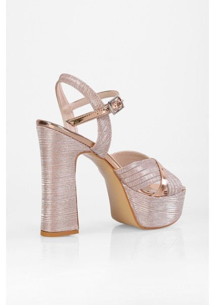 Kadın Piera Rose Simli Platform Topuklu Ayakkabı fiyatları