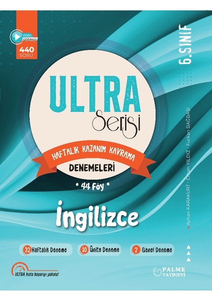 Palme Yayıncılık 6. Sınıf Ultra Serisi İngilizce Denemeleri 44 Föy