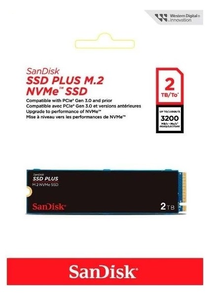 SSD Plus 2TB 3200MB-3000MB M.2 PCIe Gen 3.0 NVMe SSD