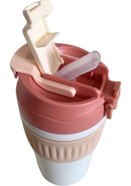 Çift Kapaklı Pipetli Yeni Seri Staınless Steel 450 ml Sıcak/soğuk Mag Bardak Termos fırsatları