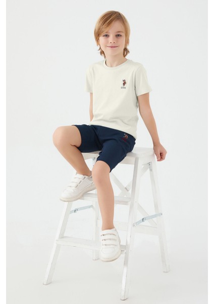 Light Blue Krem Erkek Çocuk Bermuda Takım