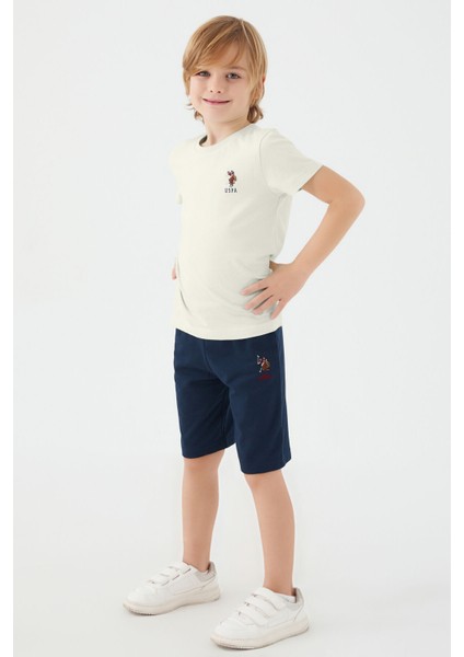 Light Blue Krem Erkek Çocuk Bermuda Takım