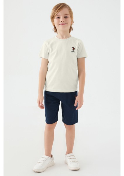Light Blue Krem Erkek Çocuk Bermuda Takım