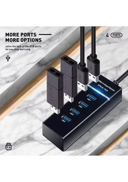 USB Hub 3.0  4 In 1 Çoklu Yüksek Hızlı 4 Port  USB Hub Adaptörü