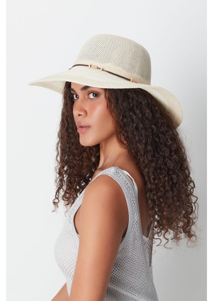 Merserize Plaj Şapkası T24740-11 Orta Bej fiyatları