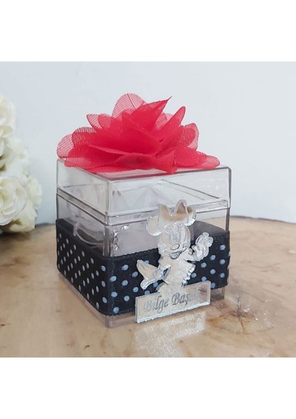 15 Adet Minnie Mouse Şeffaf Kutuda Doğum Günü Si