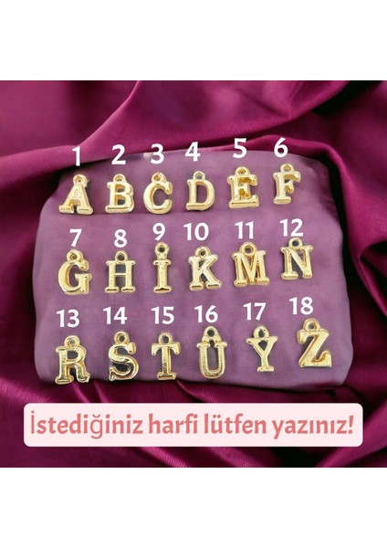 Harf Detaylı Zirkon Taşlı Kalp Kolye - Kararmaz Altın Kaplama fırsatları