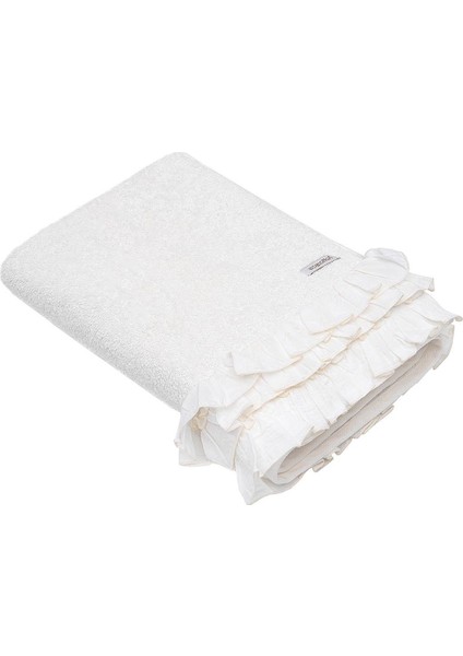 Miranda Banyo Havlusu Pamuk Fırfırlı Krem 80X150 cm