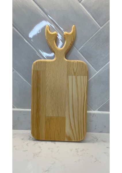 Geyikli Ahşap Sunum ve Kesme Tahtası, Dekoratif Ahşap Çam