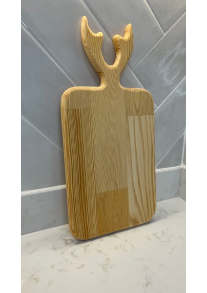 Geyikli Ahşap Sunum ve Kesme Tahtası, Dekoratif Ahşap Çam fırsatları