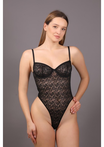 Desteksiz Dantelli Çıtçıtlı Body C15090 Siyah fiyatları