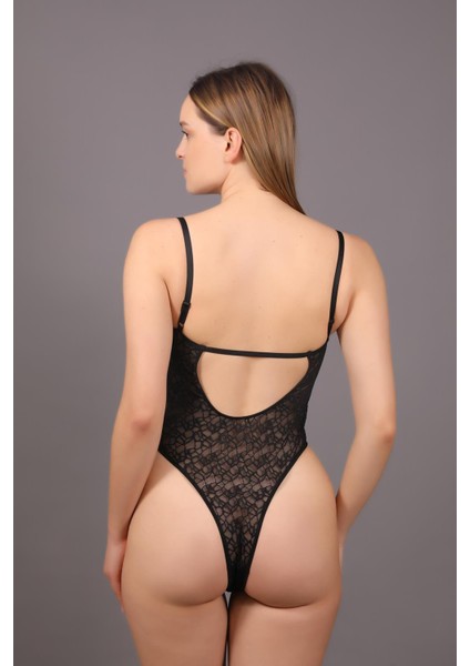 Desteksiz Dantelli Çıtçıtlı Body C15090 Siyah fırsatları