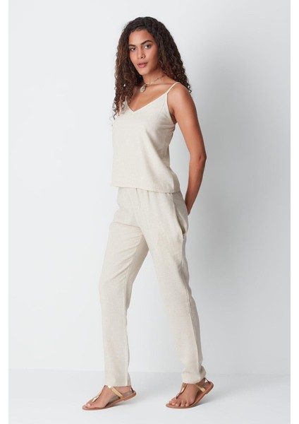 Keten Ip Askı Atlet Takım 9160 Bej