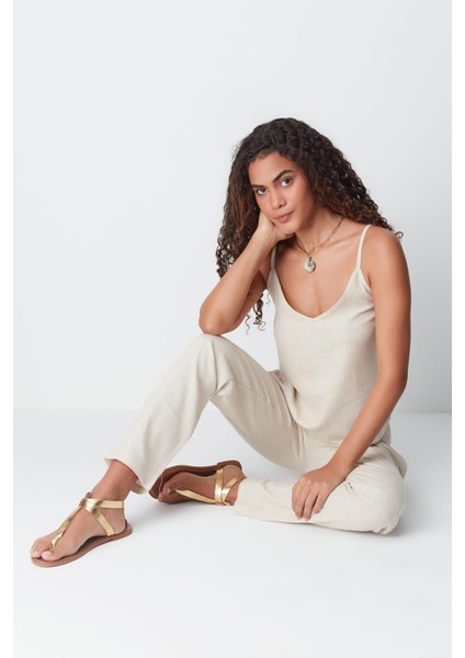 Keten Ip Askı Atlet Takım 9160 Bej fırsatları