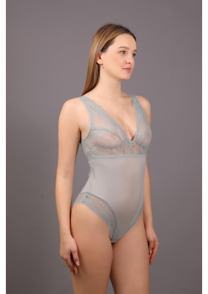 Desteksiz Dantelli Çıtçıtlı Body C15087 Yeşil fiyatları