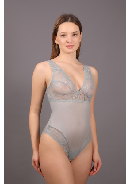 Desteksiz Dantelli Çıtçıtlı Body C15087 Yeşil fırsatları