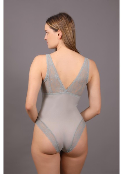 Desteksiz Dantelli Çıtçıtlı Body C15087 Yeşil indirimleri