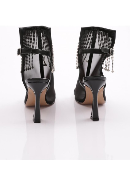 6904 Kadin Halhal Detayli Topuklu Abiye Ayakkabi modelleri