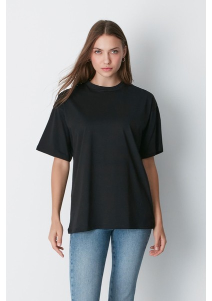 Bisiklet Yaka Kısa Kol 2'li Casual Basic T-Shirt 961 Siyah indirimleri