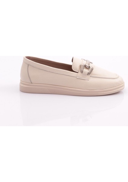 981Z Kadin Metal Tokali Loafer Ayakkabi