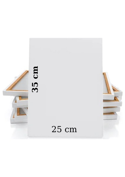 6 Renk Akrilik Boya Seti 25X35 Tuval Ipek Fırça Seti 6X20 ml Boya Çubuklu Set