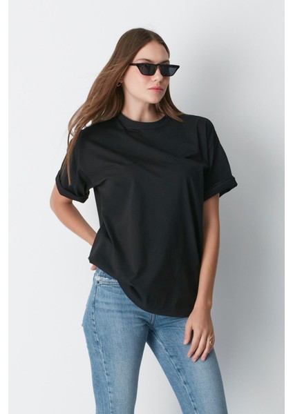 Bisiklet Yaka Kısa Kol 2'li Casual Basic T-Shirt 961 Siyah