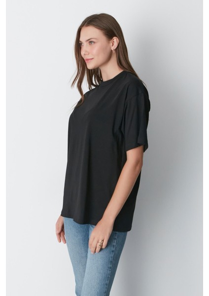 Bisiklet Yaka Kısa Kol 2'li Casual Basic T-Shirt 961 Siyah