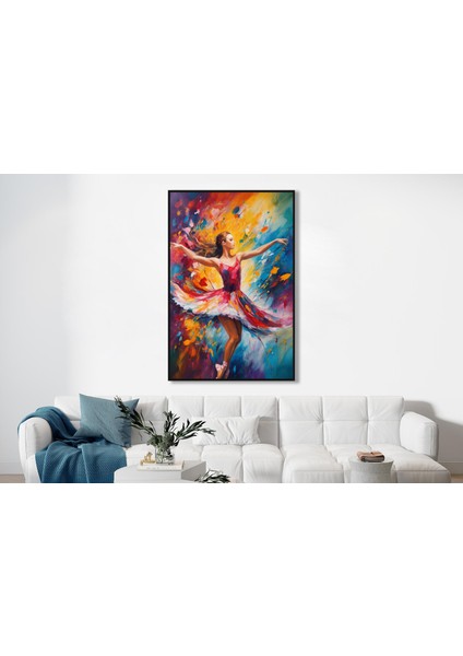 Yağlı Boya Dokulu Tablo Modern Renkli Balerin U05002 fiyatları