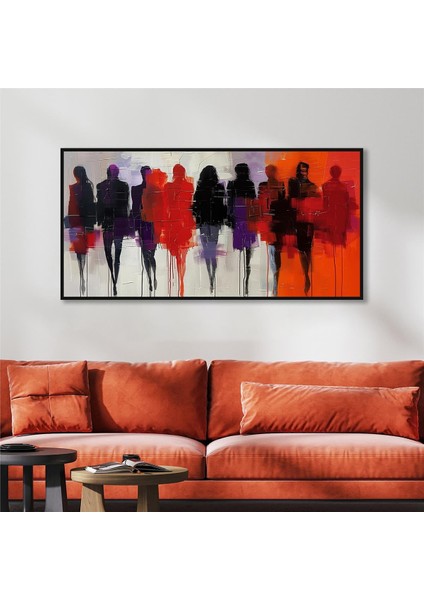 Yağlı Boya Dokulu Tablo Modern Soyut Insanlar U05006
