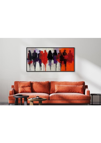 Yağlı Boya Dokulu Tablo Modern Soyut Insanlar U05006