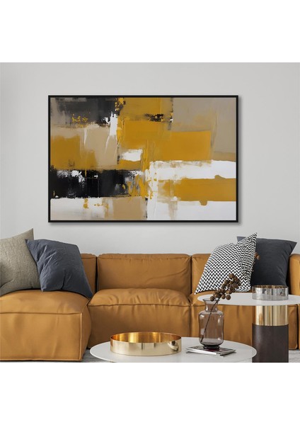 Yağlı Boya Dokulu Tablo Kahve Siyah Soyut U08024