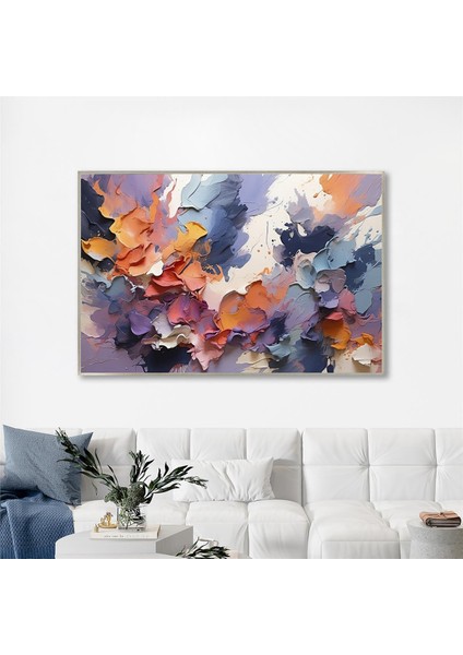 Yağlı Boya Dokulu Tablo Soyut Renkli Boyalar U08046