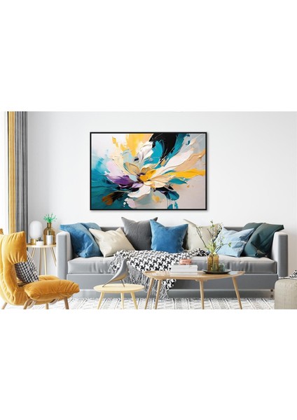 Yağlı Boya Dokulu Tablo Soyut Modern Tekli Çiçek U08037 fiyatları
