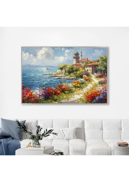 Yağlı Boya Dokulu Tablo Modern Istanbul Manzarası U06023