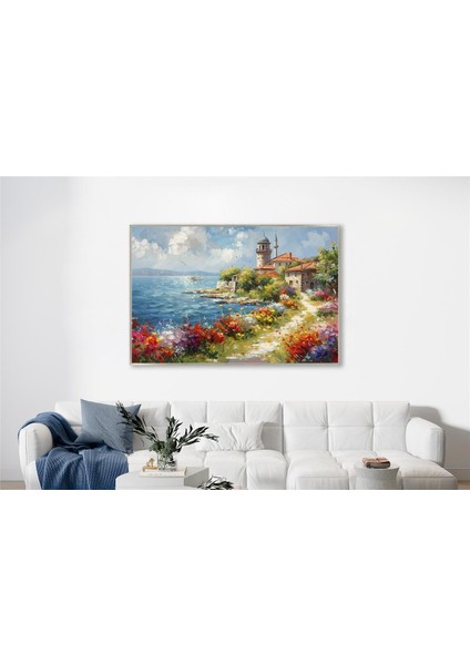 Yağlı Boya Dokulu Tablo Modern Istanbul Manzarası U06023 fiyatları