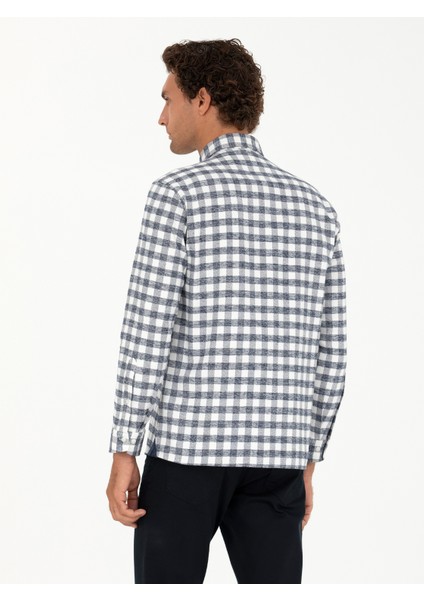 Erkek Lacivert Regular Fit Uzun Kollu Gömlek 50272920-VR033