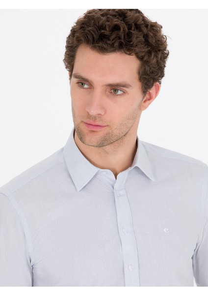 Erkek Gri Slim Fit Uzun Kollu Gömlek 50274106-VR024 indirimleri