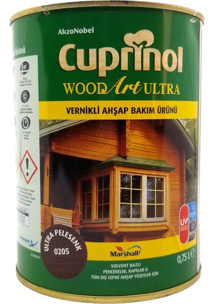 Woodart Ultra Solvent Bazlı Vernikli Ahşap Koruyucu 0,75 Lt Pelesenk